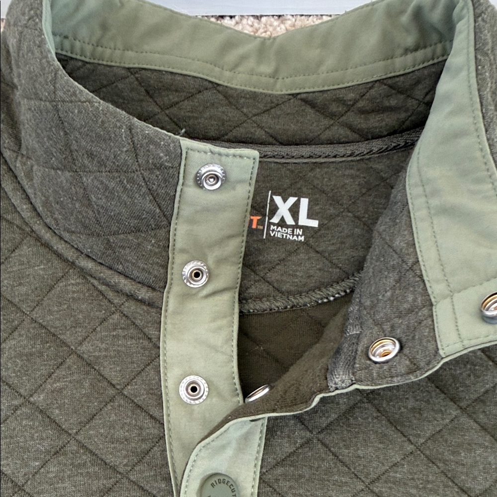 Ridgecut Touchwear Men’s XL 1/4-snap Quilted Olive Green Pullover - Picture 15 of 15